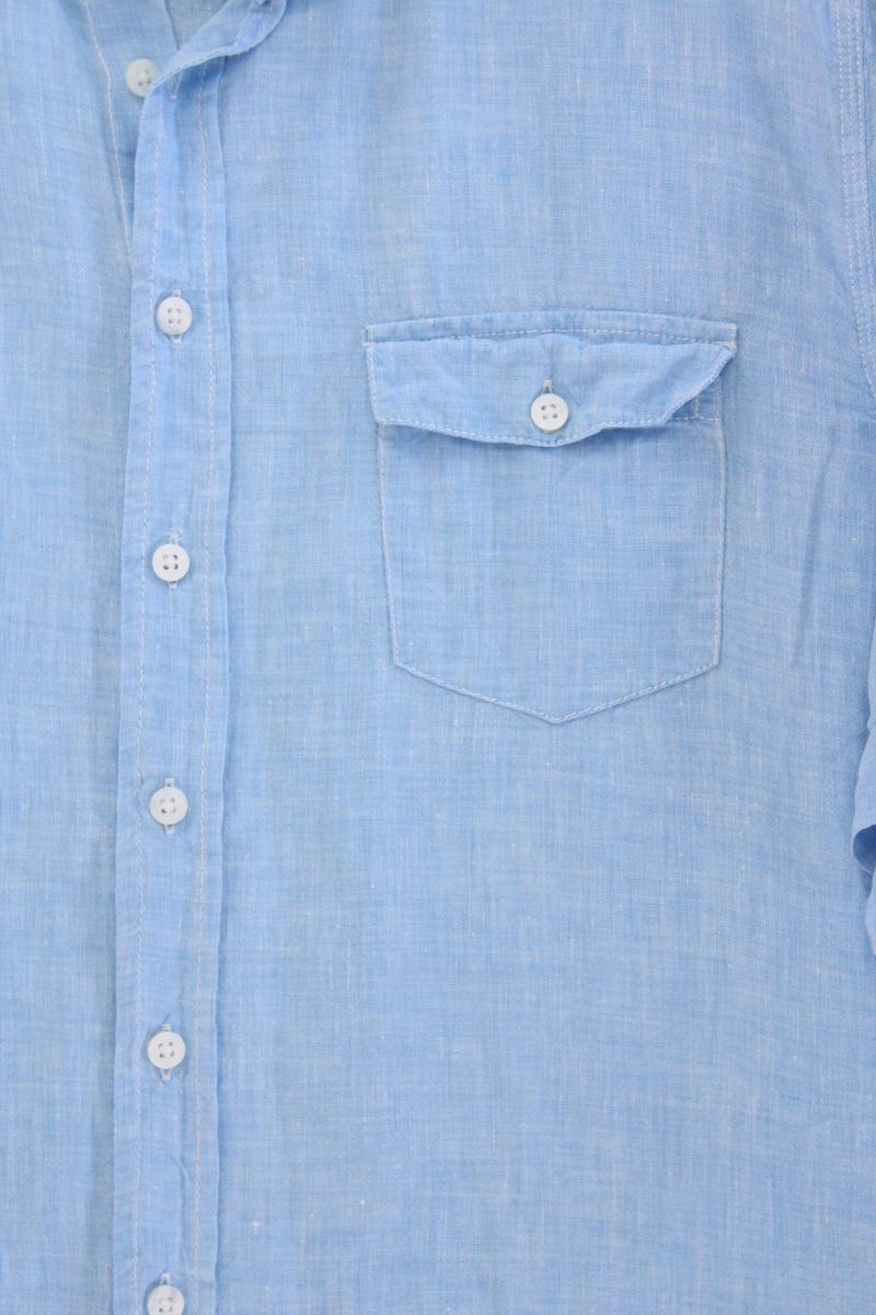 Haupt Hemd mit Leinen für Herren Gr. Hemdgröße 41/42 Kurzarm blau