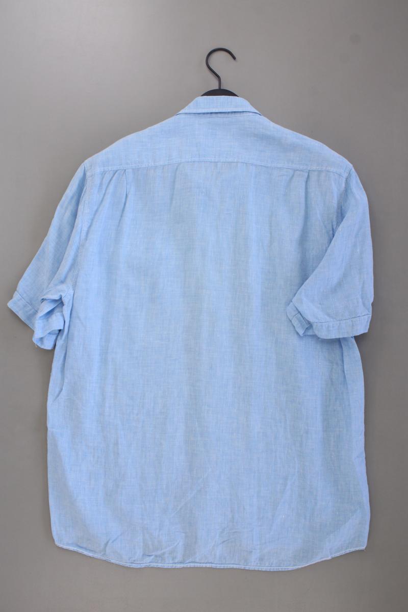 Haupt Hemd mit Leinen für Herren Gr. Hemdgröße 41/42 Kurzarm blau