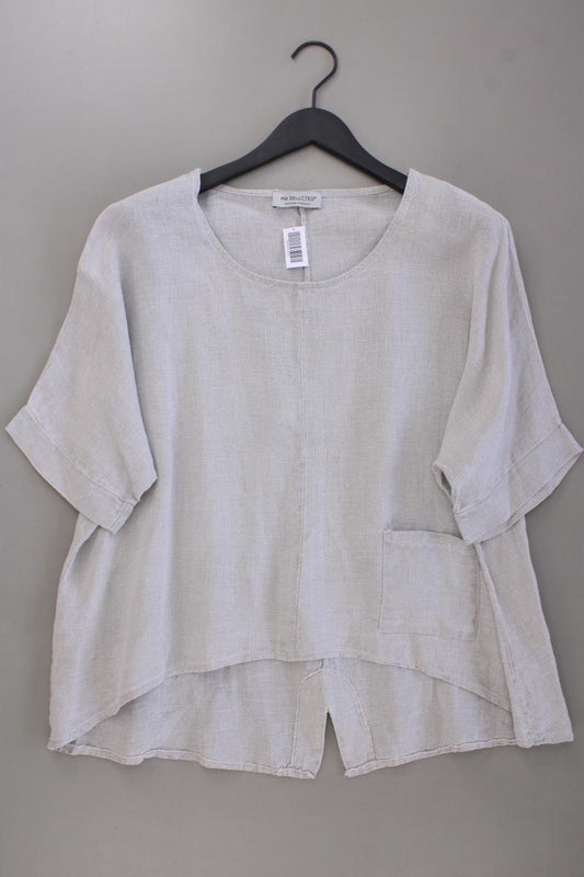 PM SELECTED Oversize Bluse Gr. OneSize Kurzarm grau aus Leinen