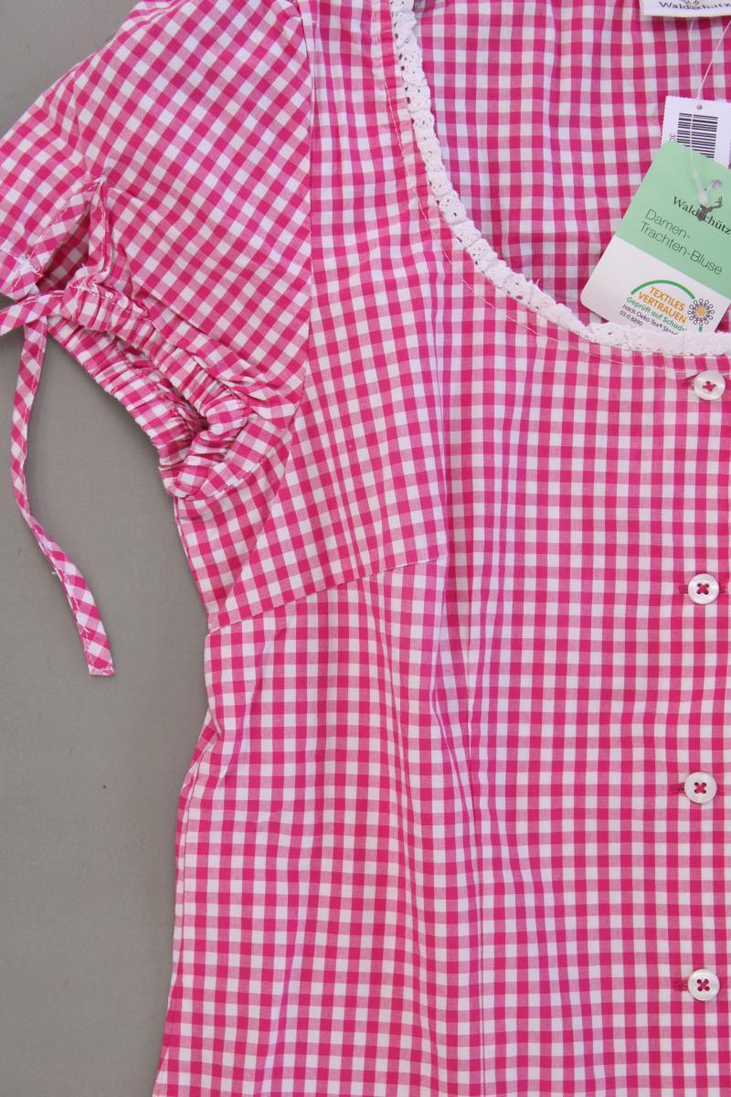 Waldschütz Trachtenbluse Gr. 36/38 kariert neu mit Etikett Kurzarm pink