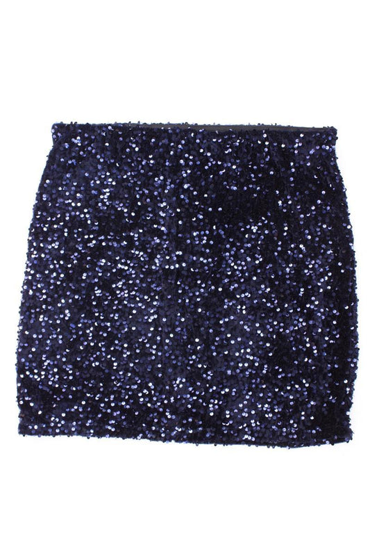 Fire & Glory Paillettenrock Gr. 44 mit Pailletten blau aus Polyester