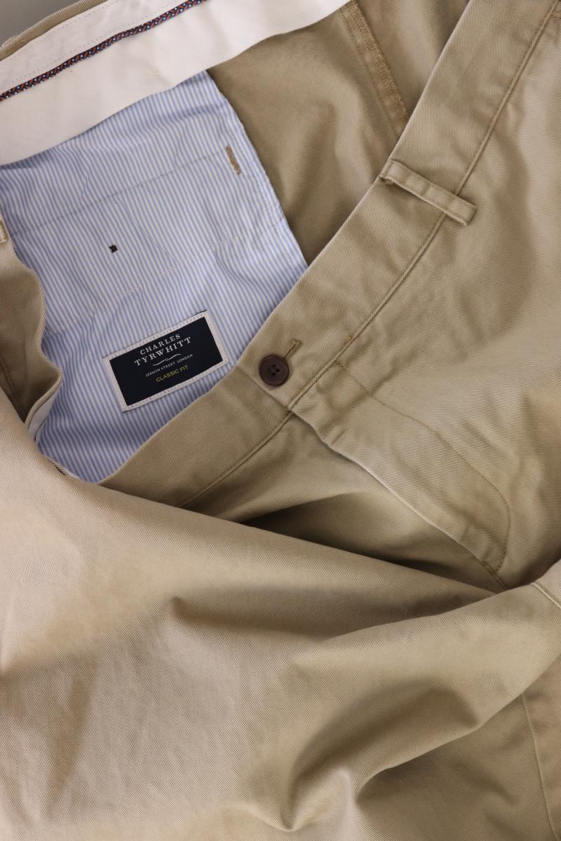 CHARLES TYRWHITT Chinohose für Herren Gr. W42/L34 creme aus Baumwolle