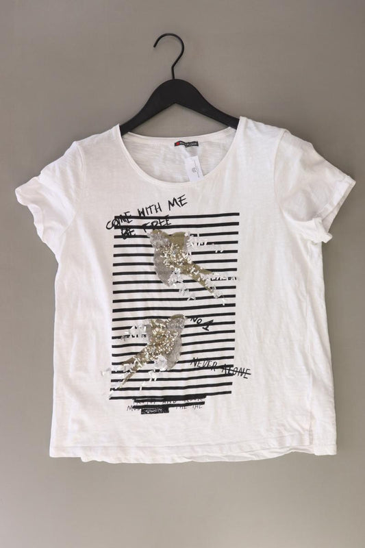 Street One Printshirt Gr. 40 Kurzarm weiß aus Baumwolle