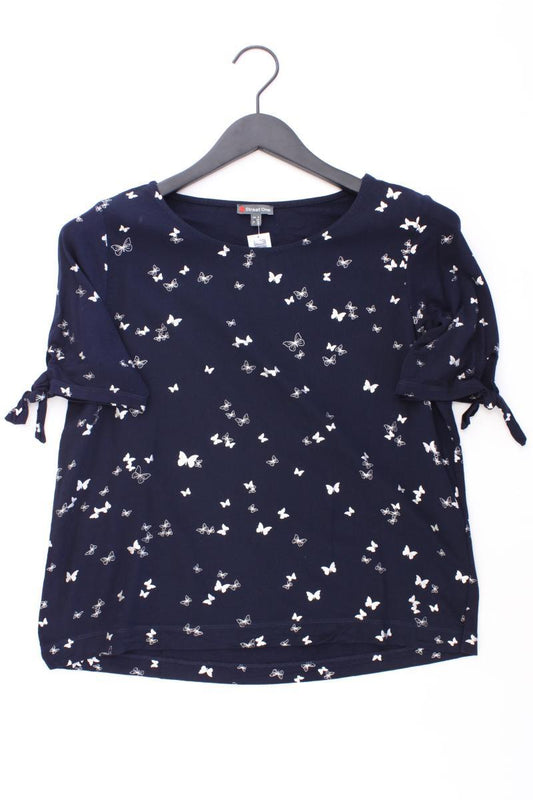 Street One Shirt mit Schmetterlingmuster Gr. 36 Kurzarm blau