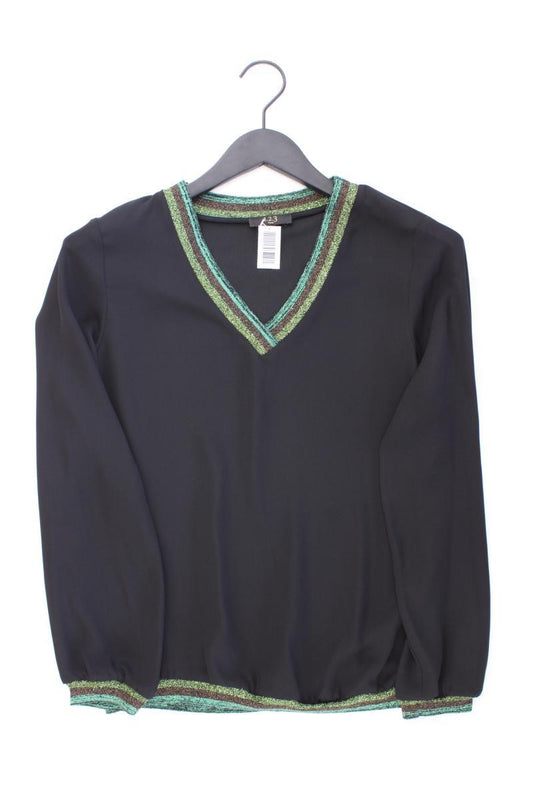 1.2.3 Paris Langarmbluse Gr. 34 neuwertig mit Glitzer schwarz aus Polyester