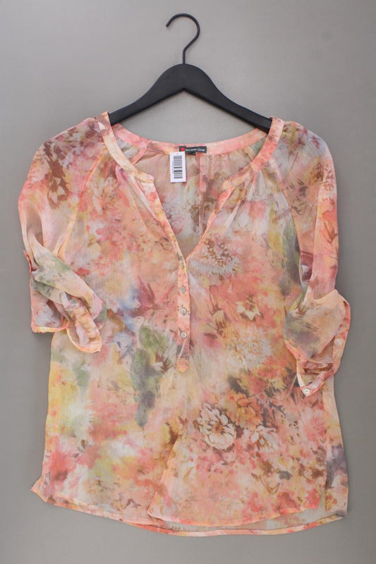 Street One Classic Bluse Gr. 38 mit Blumenmuster neuwertig 3/4 Ärmel orange