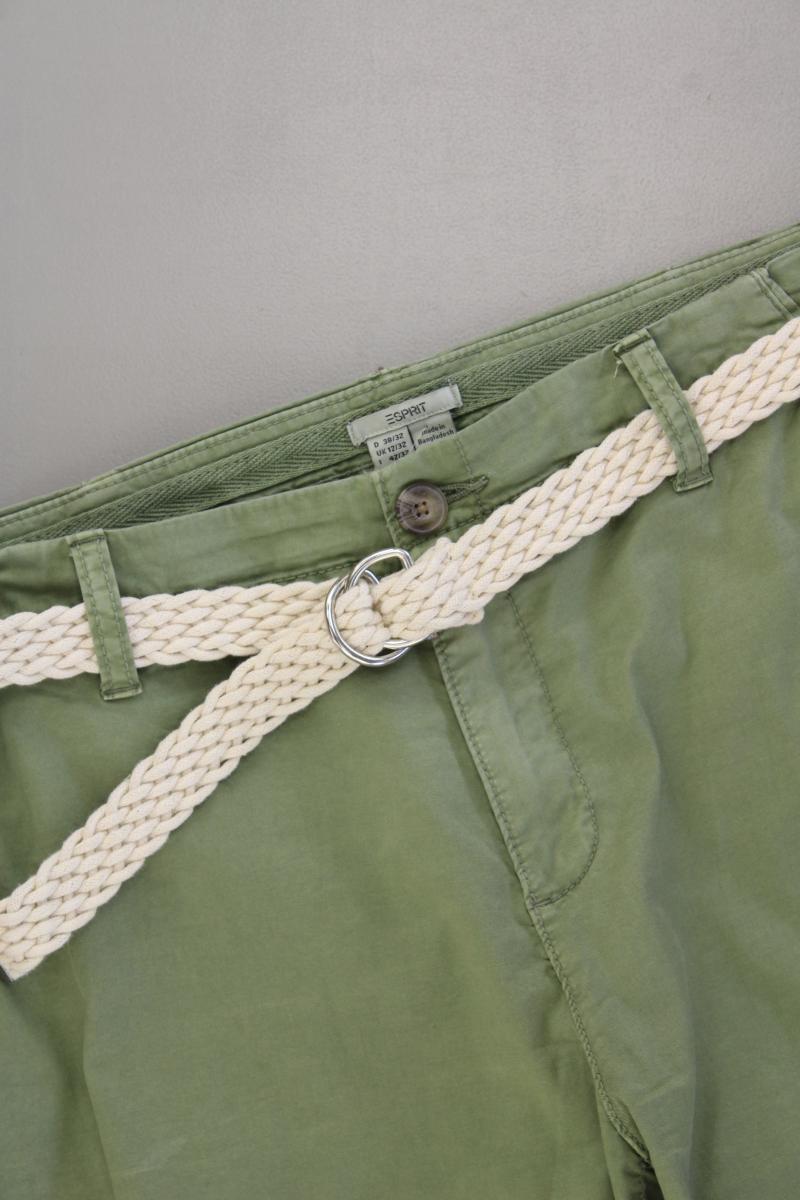 Esprit Chinohose Gr. 38/L32 mit Gürtel olivgrün aus Baumwolle