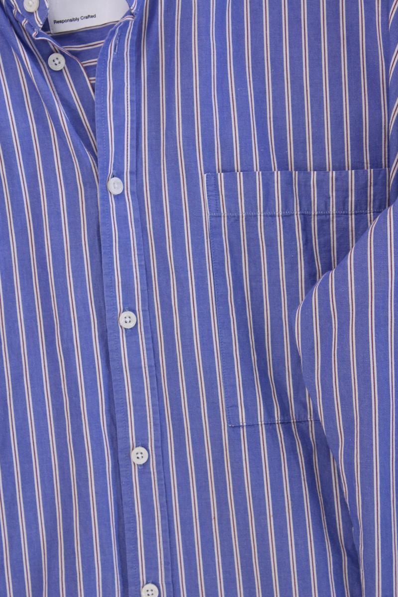 Selected Homme Langarmhemd für Herren Gr. L gestreift blau aus Baumwolle