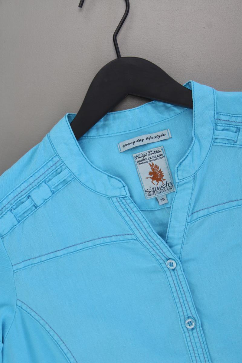 s'questo Leinenbluse Gr. 36 Kurzarm türkis