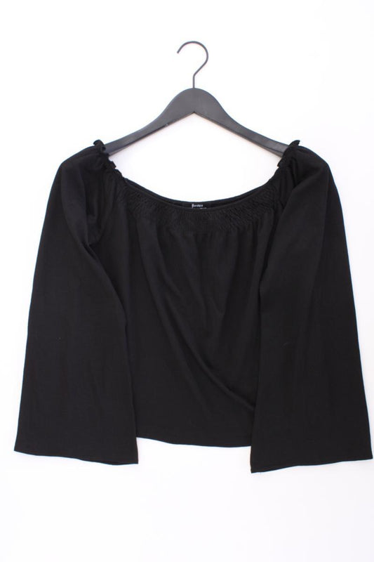 Bershka Classic Bluse Gr. M 3/4 Ärmel mit Carmen-Ausschnitt schwarz