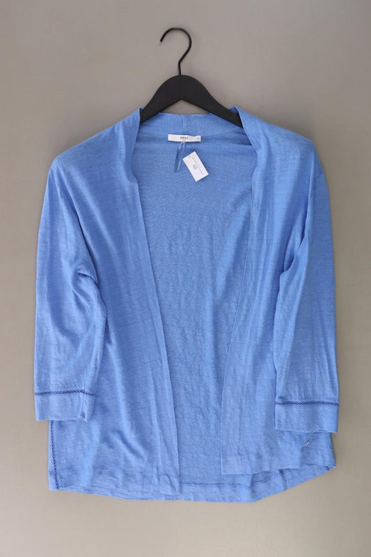 Brax Strickjacke Gr. 40 3/4 Ärmel blau aus Leinen