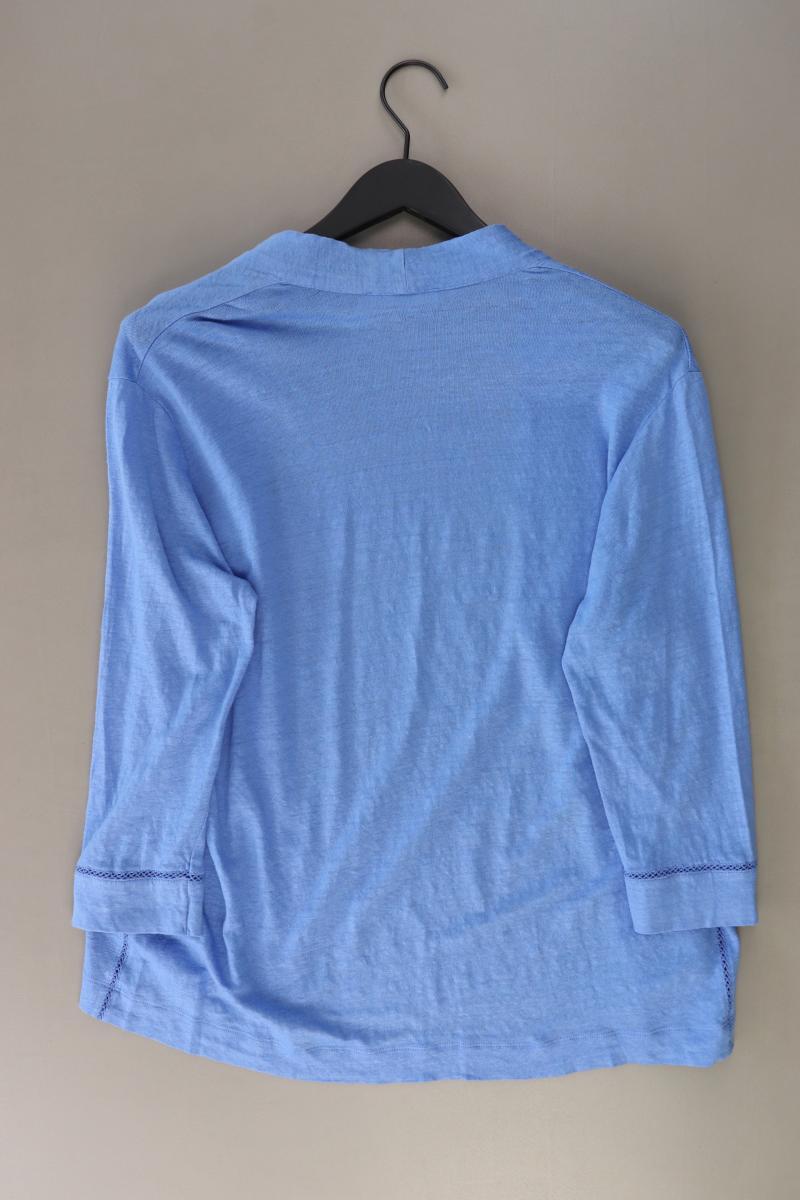 Brax Strickjacke Gr. 40 3/4 Ärmel blau aus Leinen