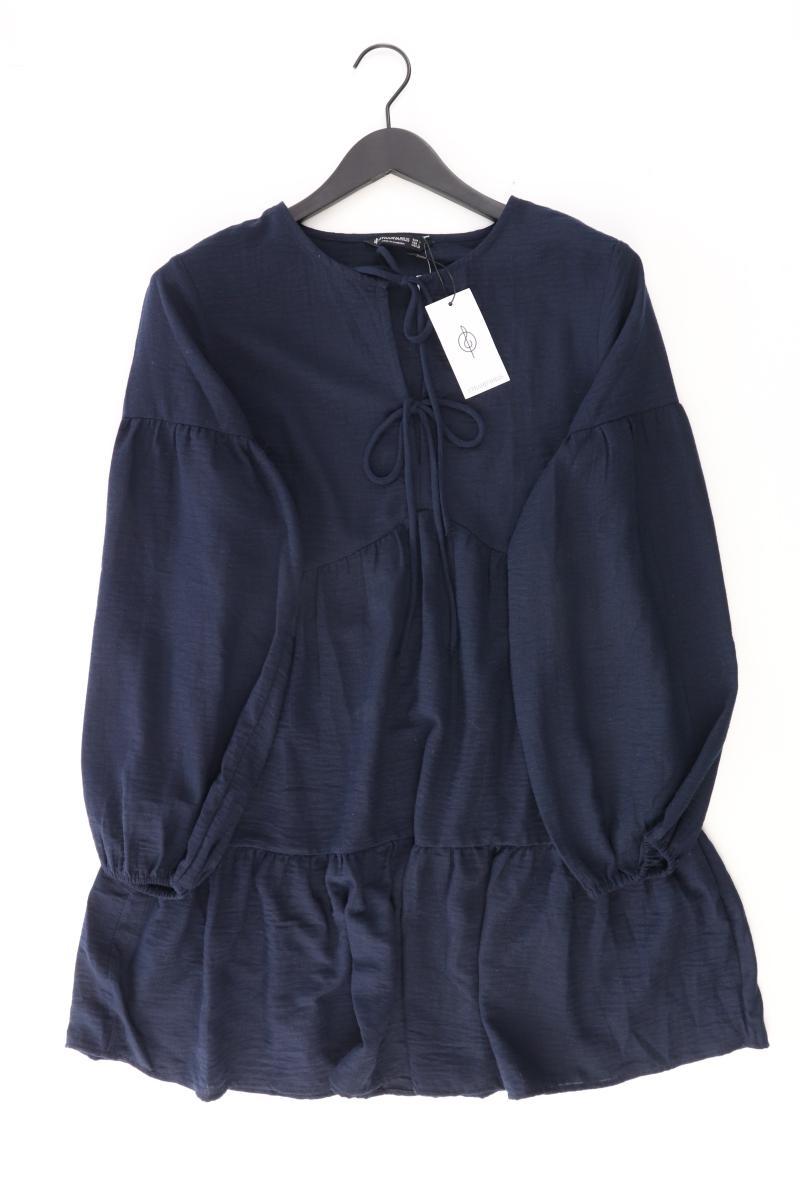 Stradivarius Langarmkleid Gr. L neu mit Etikett blau aus Baumwolle