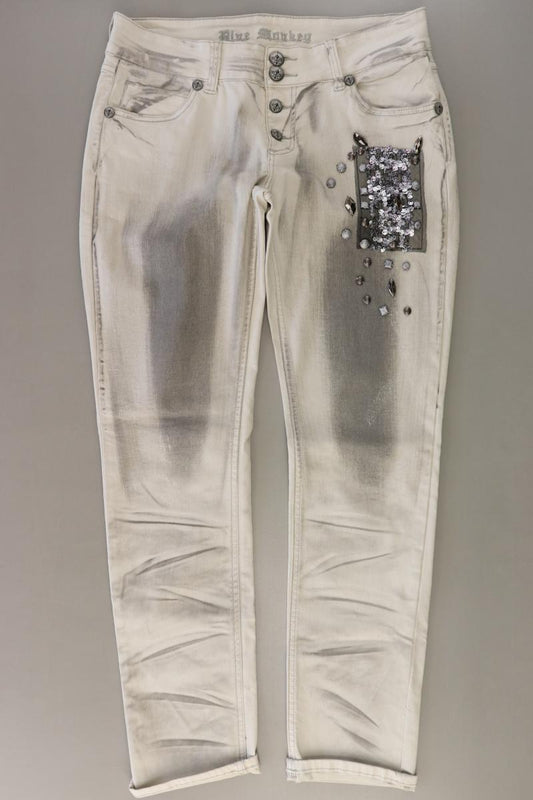 Blue Monkey Straight Jeans Gr. W31/L32 Modell Maggie mit Pailletten grau