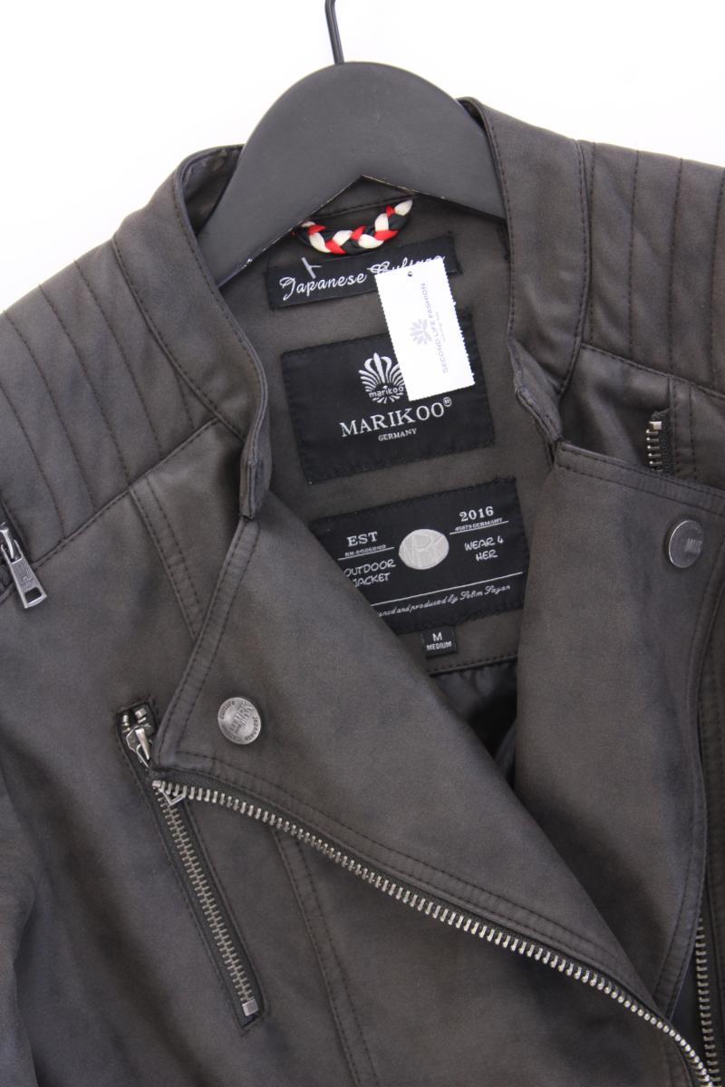 MARIKOO Kunstlederjacke Gr. M neuwertig grau aus Polyurethan