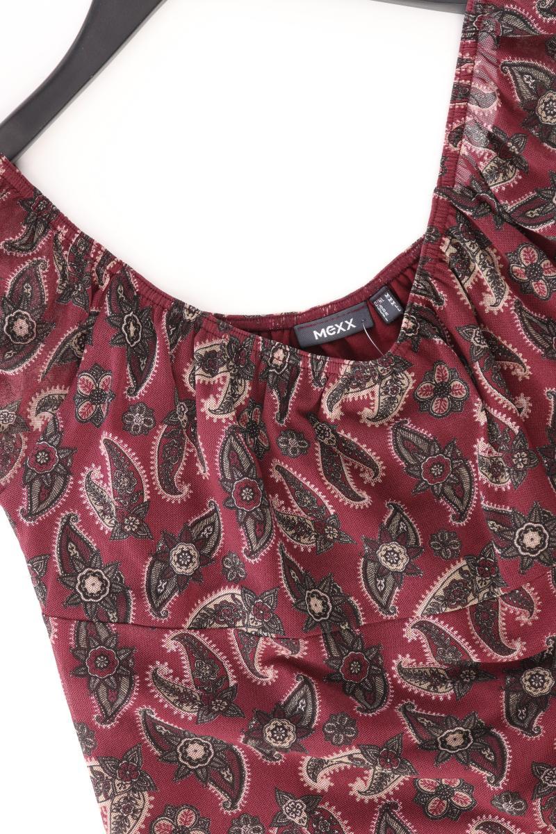 Mexx Y2K Kleid Gr. M mit Paisleymuster Kurzarm Vintage rot aus Polyester