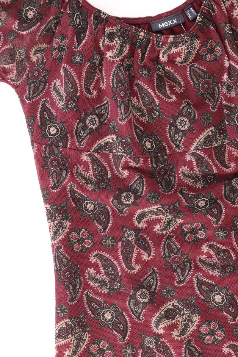 Mexx Y2K Kleid Gr. M mit Paisleymuster Kurzarm Vintage rot aus Polyester