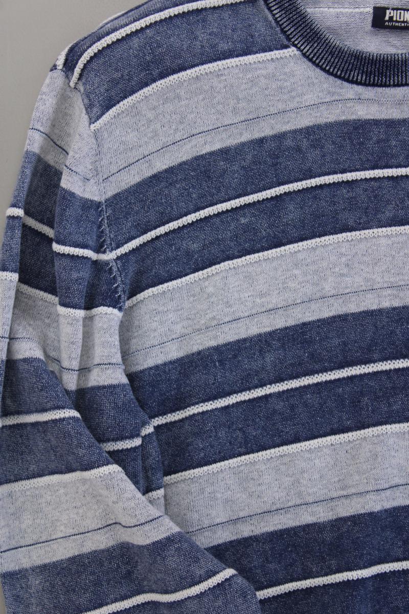 Pioneer Langarmpullover für Herren Gr. XXL gestreift blau aus Baumwolle