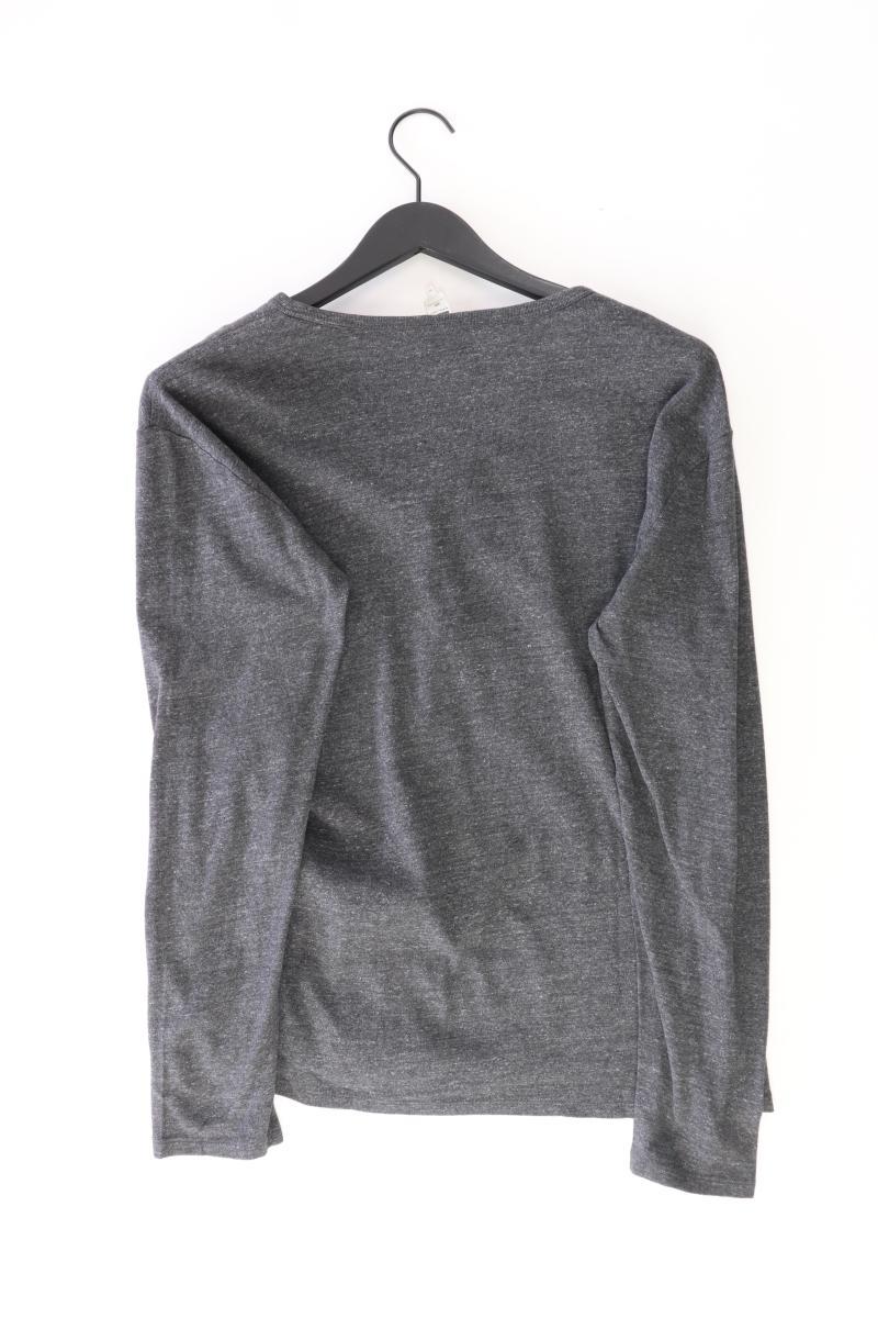 G-Star RAW Shirt mit V-Ausschnitt für Herren Gr. M Langarm grau aus Baumwolle