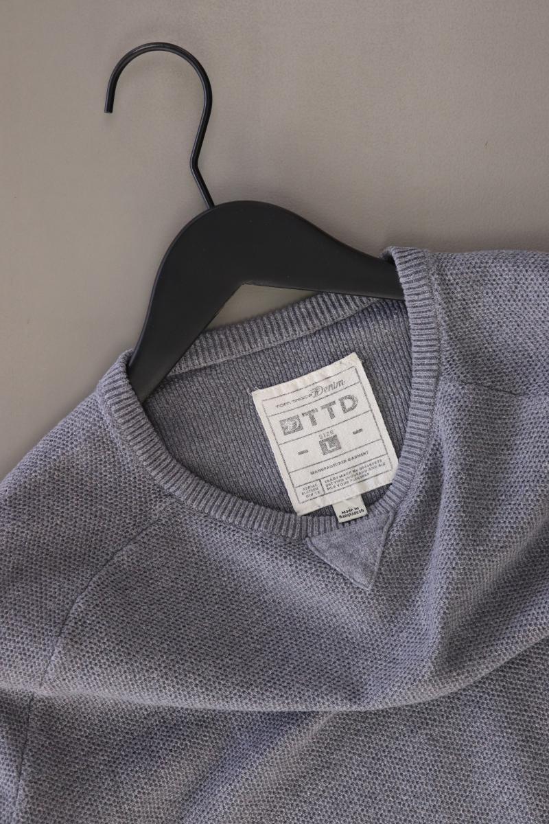 Tom Tailor (Denim) Feinstrickpullover für Herren Gr. L grau aus Baumwolle