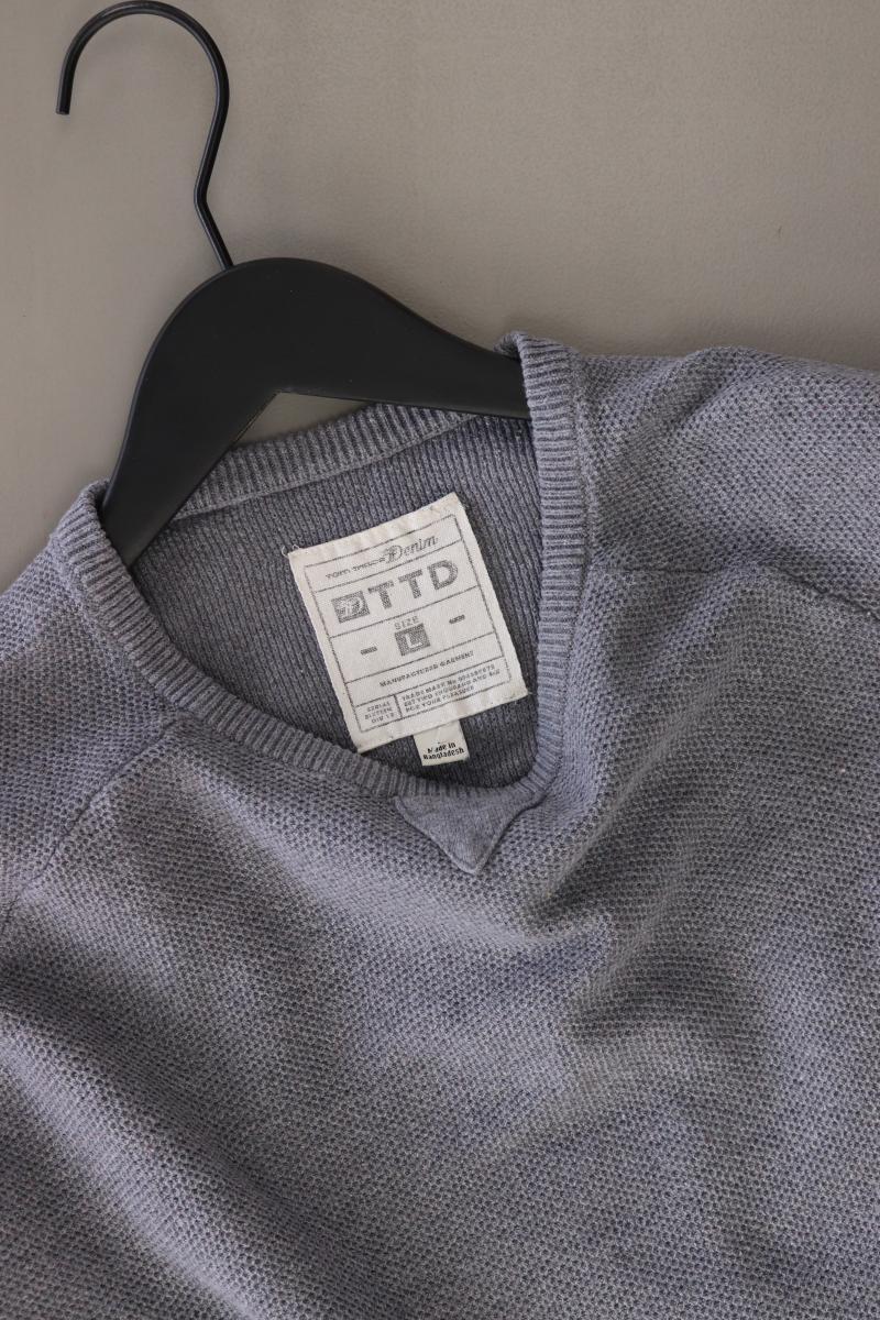 Tom Tailor (Denim) Feinstrickpullover für Herren Gr. L grau aus Baumwolle