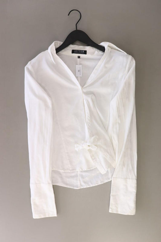 Jette Wickelbluse Gr. 38 Langarm weiß aus Baumwolle