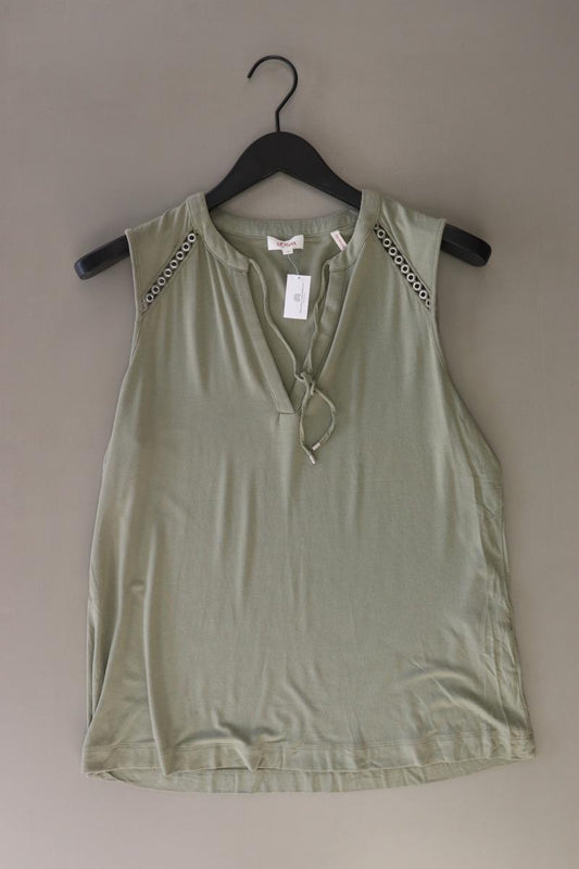 s.Oliver Ärmellose Bluse Gr. 42 olivgrün aus Viskose