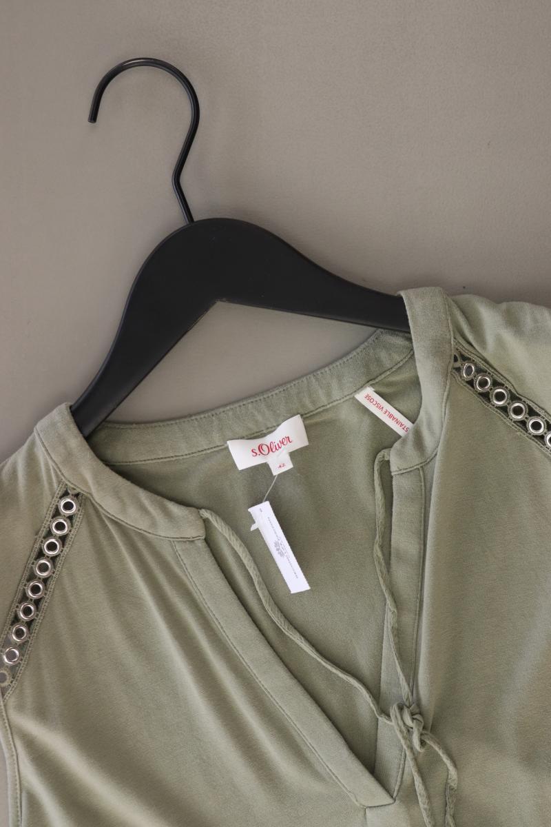 s.Oliver Ärmellose Bluse Gr. 42 olivgrün aus Viskose