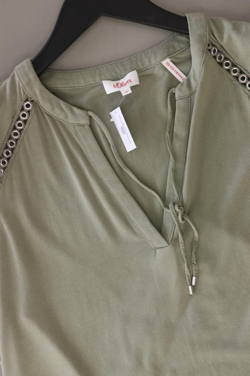 s.Oliver Ärmellose Bluse Gr. 42 olivgrün aus Viskose