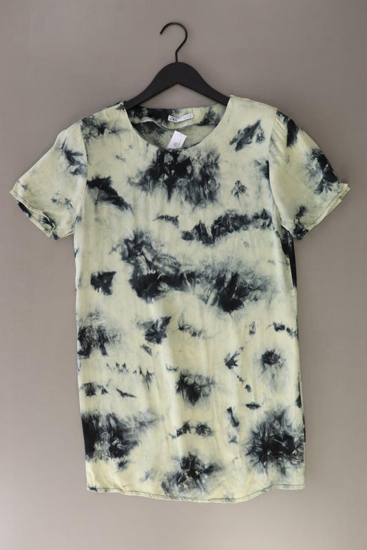 Zara Longbluse Batikbluse Gr. S mit Batikmuster Kurzarm mehrfarbig aus Viskose