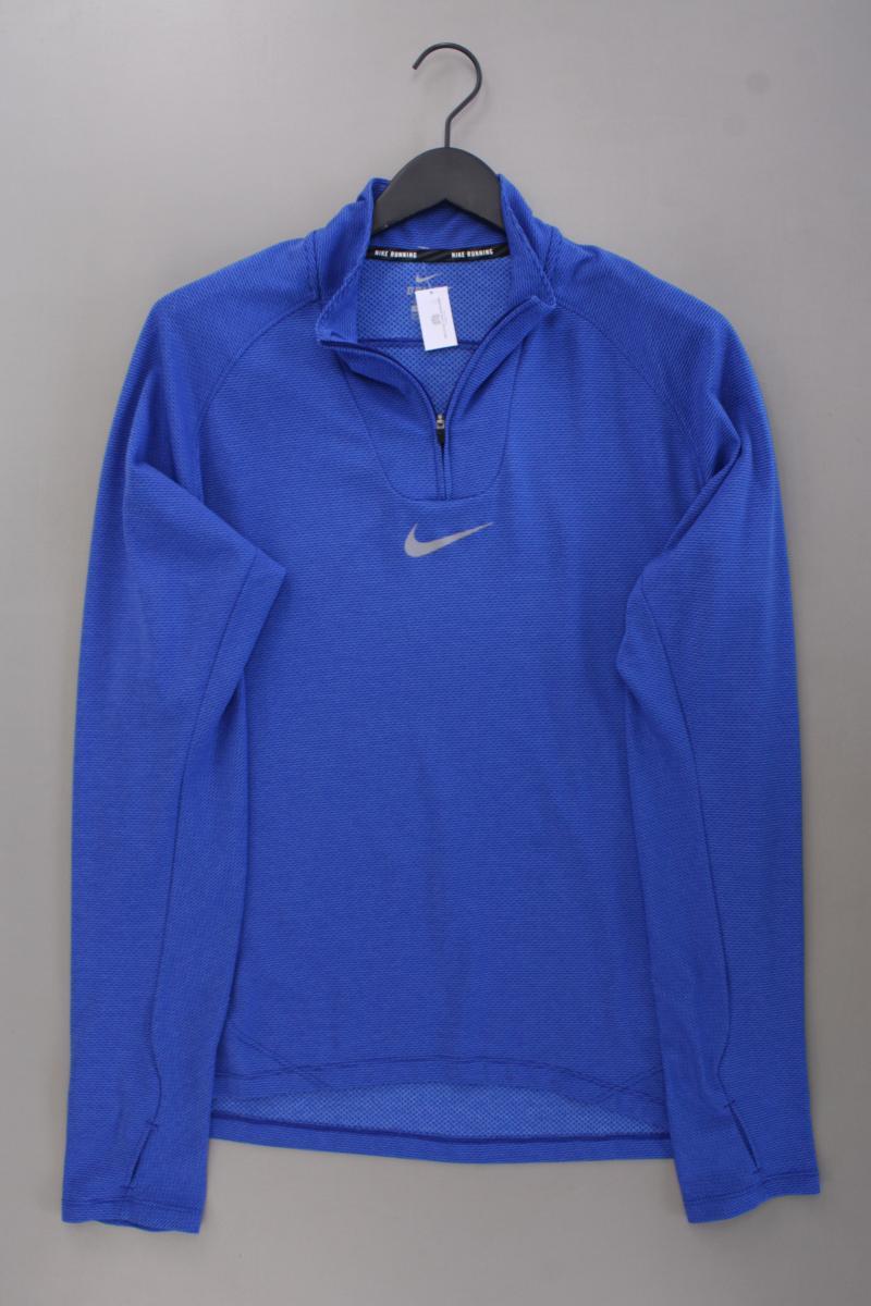 Nike Sportshirt für Herren Gr. XL neuwertig Langarm blau aus Polyester