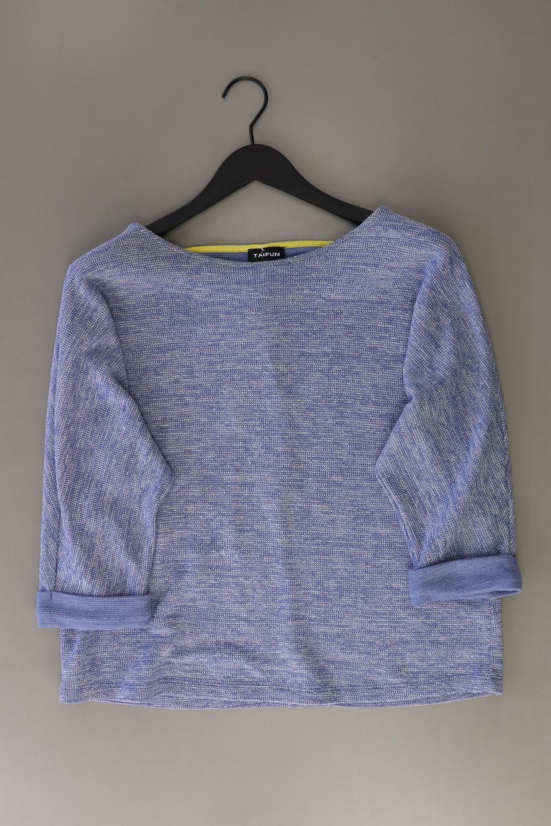 Taifun Feinstrickpullover Gr. L blau aus Baumwolle