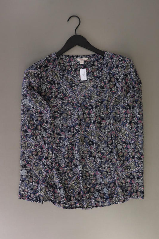 Esprit Langarmbluse Gr. 38 mit Paisleymuster blau aus Polyester