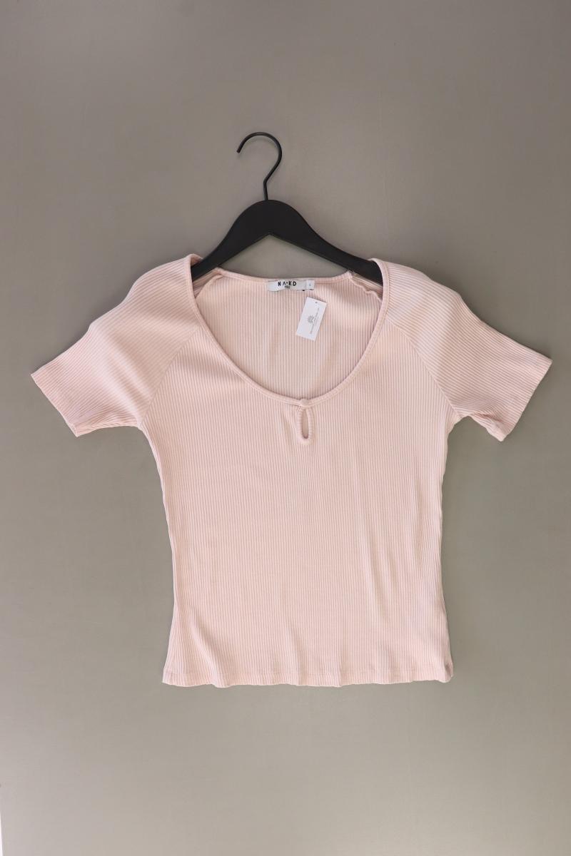 NA-KD Cropped Shirt Gr. L Kurzarm rosa aus Baumwolle