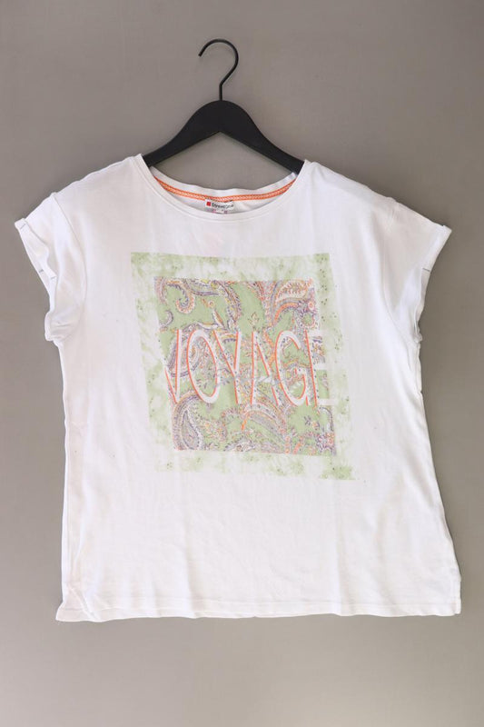 Street One Printshirt Gr. 40 Kurzarm weiß aus Baumwolle
