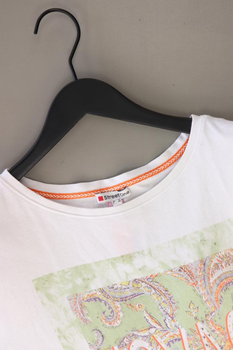 Street One Printshirt Gr. 40 Kurzarm weiß aus Baumwolle