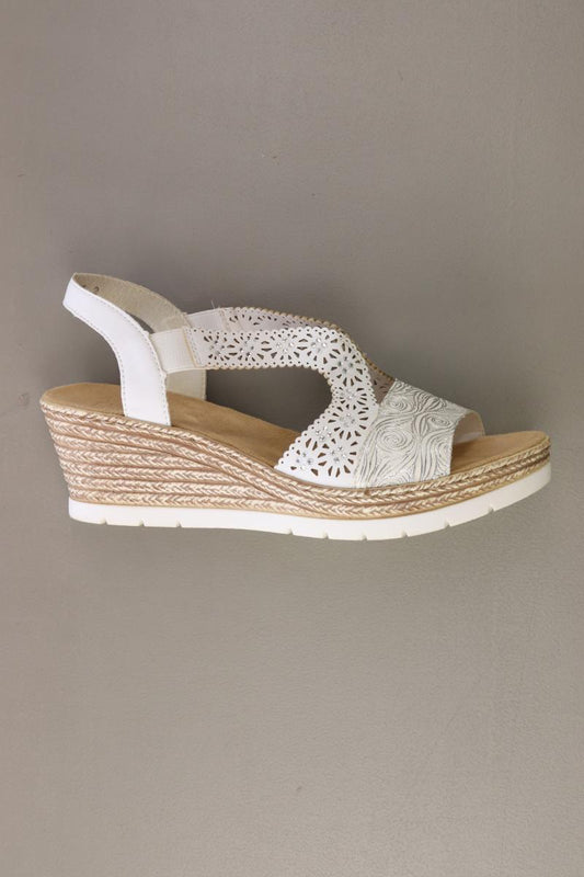 Rieker Sandalen Gr. 37 weiß aus Kunstleder