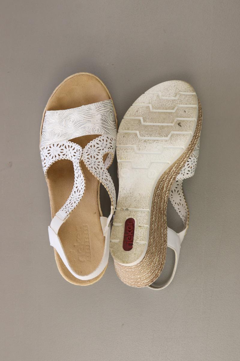 Rieker Sandalen Gr. 37 weiß aus Kunstleder