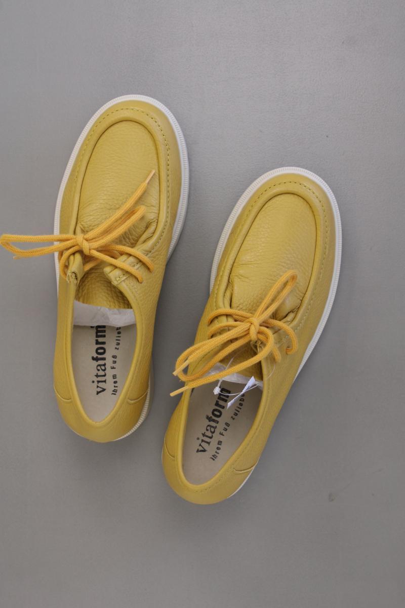 Vitaform Halbschuh Hirschleder Gr. 37 neuwertig gelb