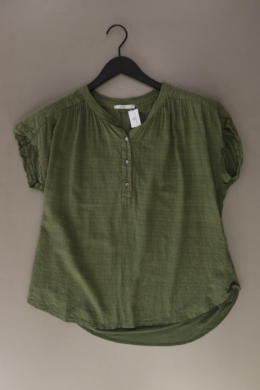 edc by Esprit Kurzarmbluse Gr. XS olivgrün aus Baumwolle
