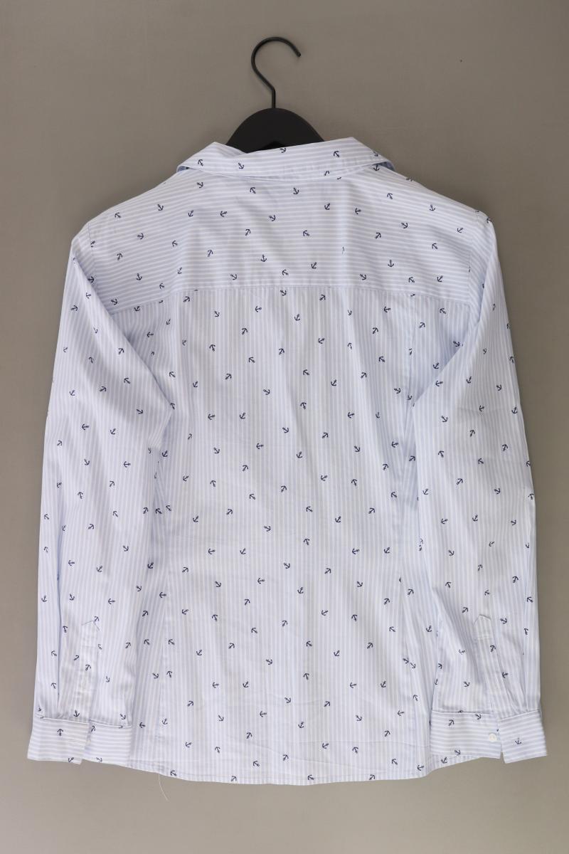 Bonita Langarmbluse Gr. 44 gestreift blau aus Baumwolle