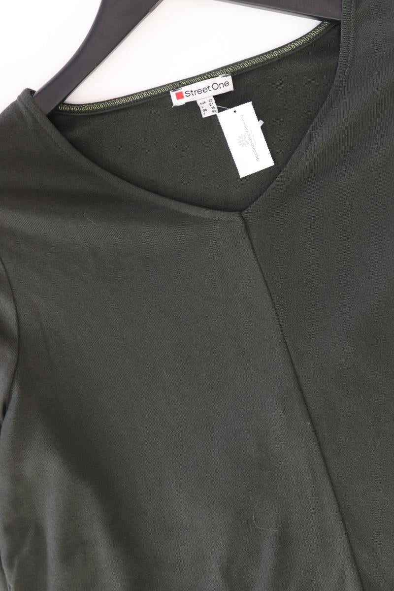 Street One Shirt mit V-Ausschnitt Gr. 40 3/4 Ärmel olivgrün aus Viskose