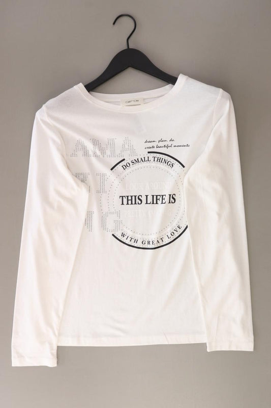 Cartoon Longsleeve-Shirt Gr. 38 Langarm creme aus Baumwolle