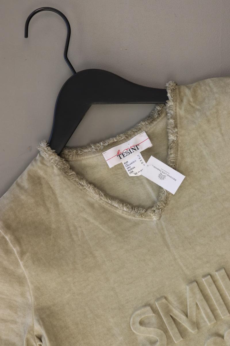 Tesini T-Shirt Gr. 34 Kurzarm olivgrün aus Baumwolle