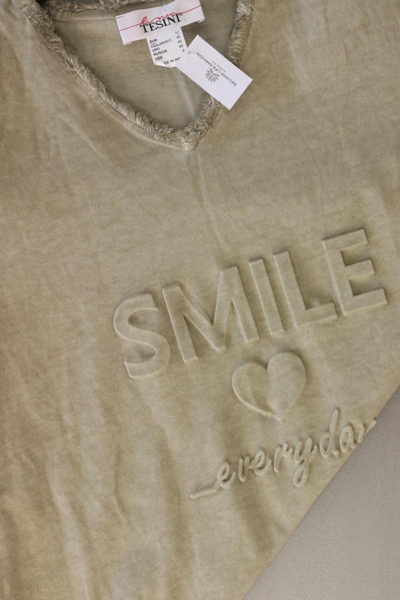 Tesini T-Shirt Gr. 34 Kurzarm olivgrün aus Baumwolle
