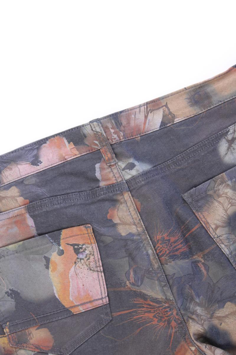 Ashley Brooke Five-Pocket-Hose Gr. 40 mit Blumenmuster mehrfarbig aus Baumwolle