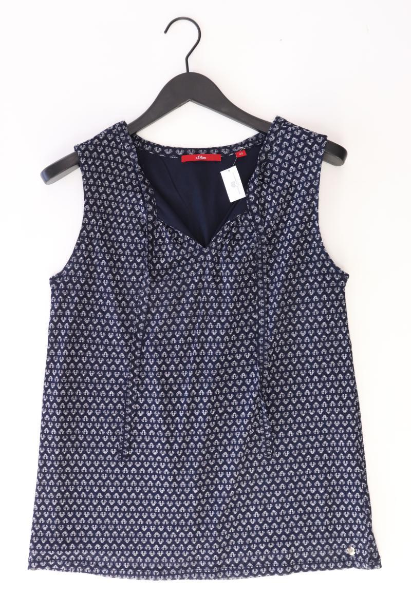 s.Oliver Ärmellose Bluse Gr. 40 blau aus Polyester
