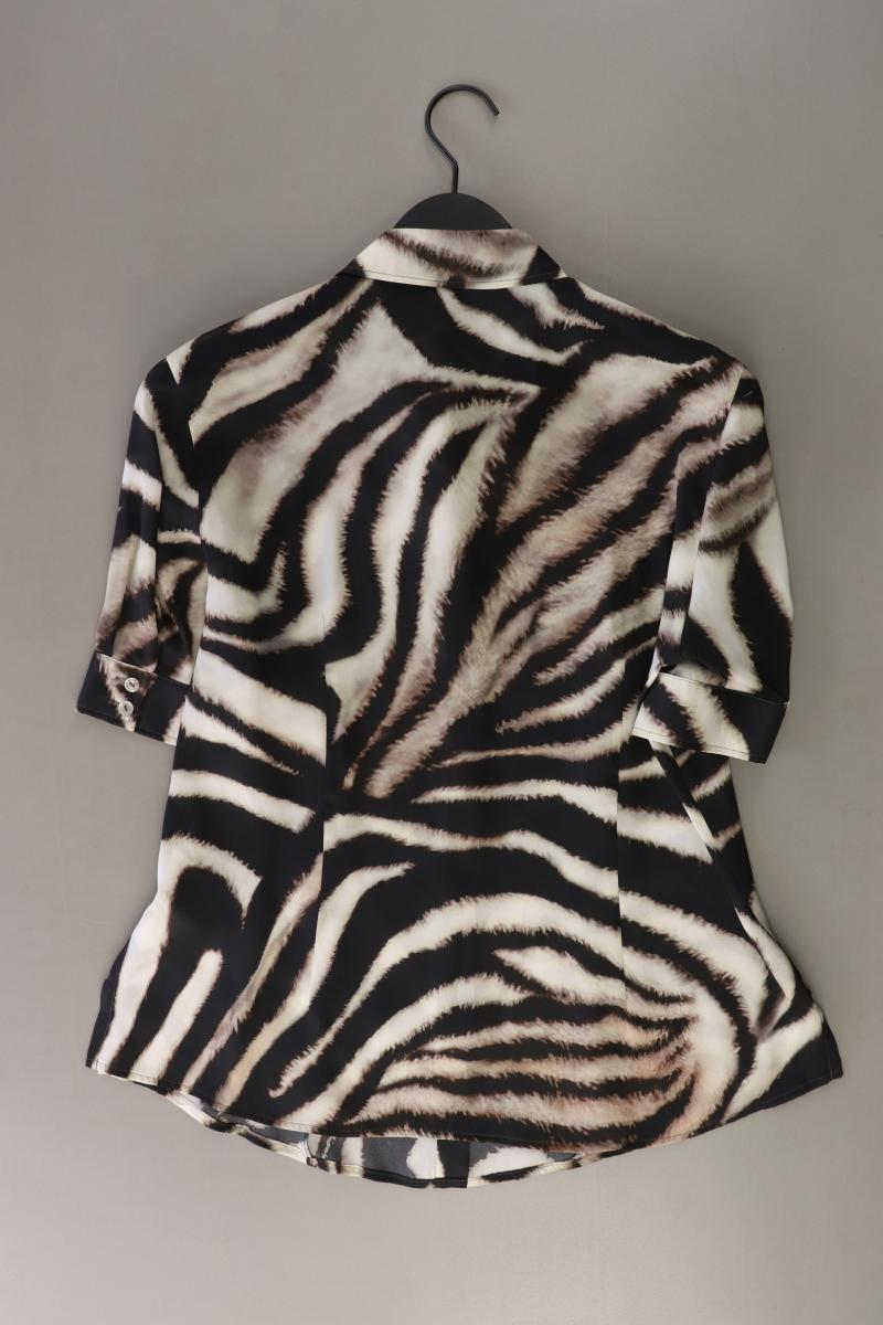 Basler Kurzarmbluse Gr. 42 mit Tierdruck schwarz aus Polyester