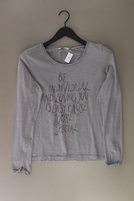Tom Tailor Ringelshirt Gr. M gestreift Langarm grau aus Baumwolle