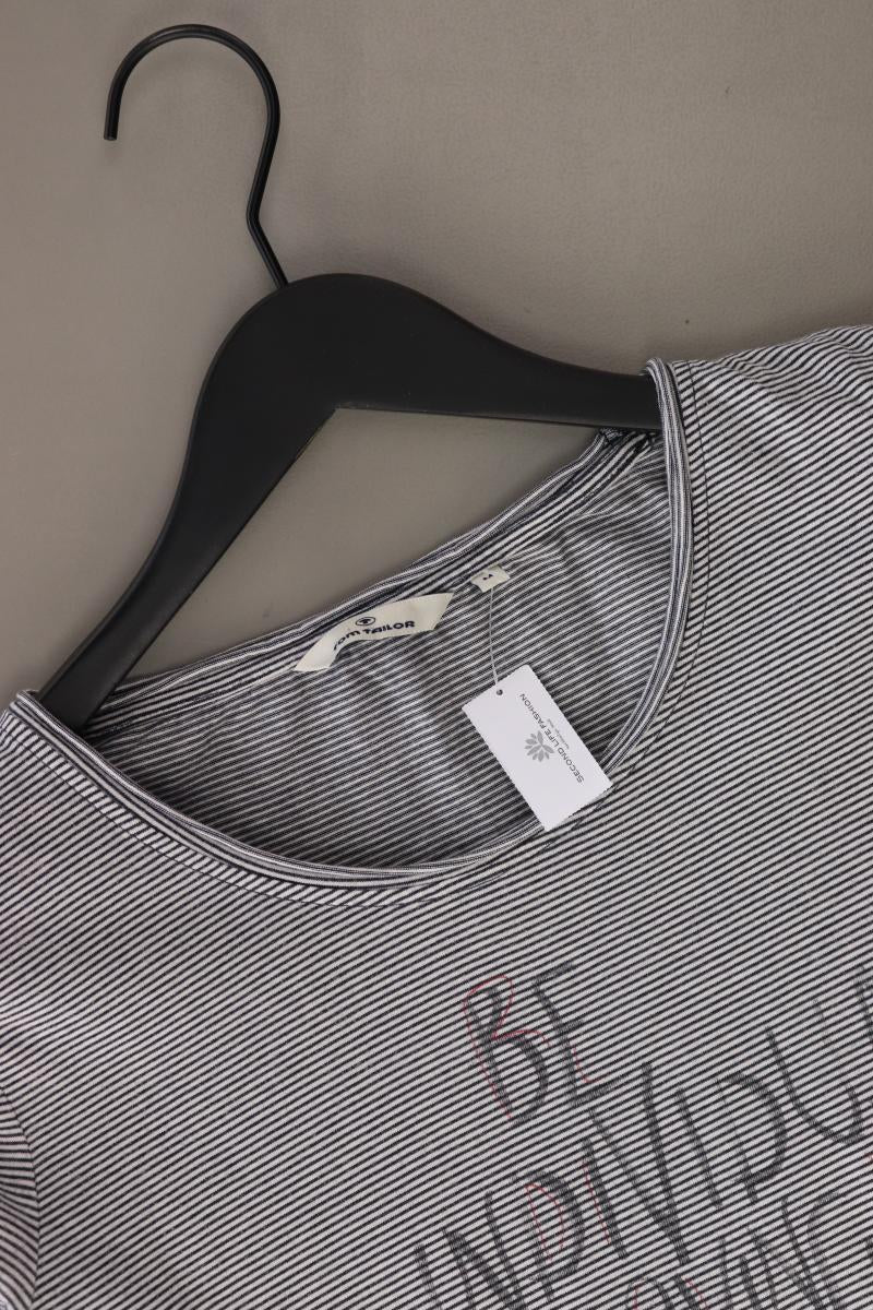 Tom Tailor Ringelshirt Gr. M gestreift Langarm grau aus Baumwolle